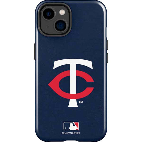 MLB Minnesota Twins - Solid Distressed iPhone 15 Plus Impact Case