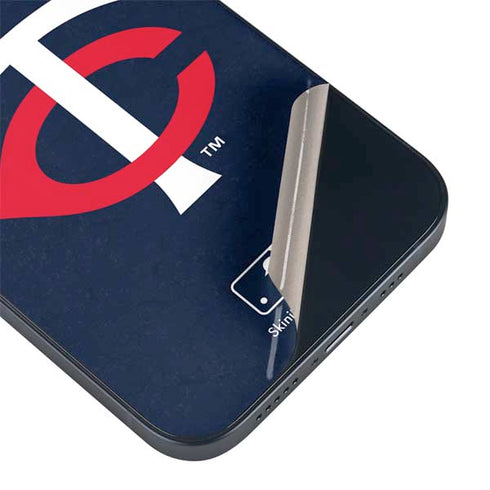 MLB Minnesota Twins - Solid Distressed iPhone 14 Plus Skin