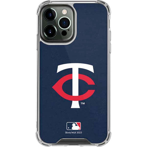 MLB Minnesota Twins - Solid Distressed iPhone 14 Pro Max Clear Case