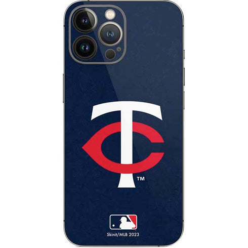 MLB Minnesota Twins - Solid Distressed iPhone 14 Pro Max Skin