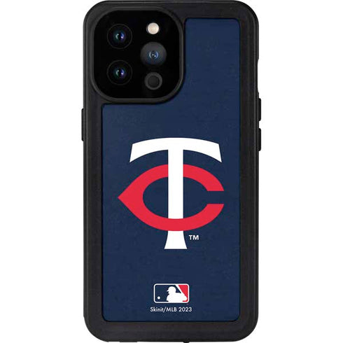 MLB Minnesota Twins - Solid Distressed iPhone 14 Pro Max Waterproof Case