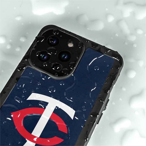 MLB Minnesota Twins - Solid Distressed iPhone 14 Pro Max Waterproof Case