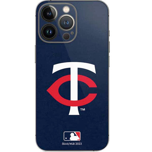MLB Minnesota Twins - Solid Distressed iPhone 14 Pro Skin