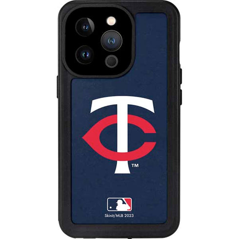 MLB Minnesota Twins - Solid Distressed iPhone 14 Pro Waterproof Case