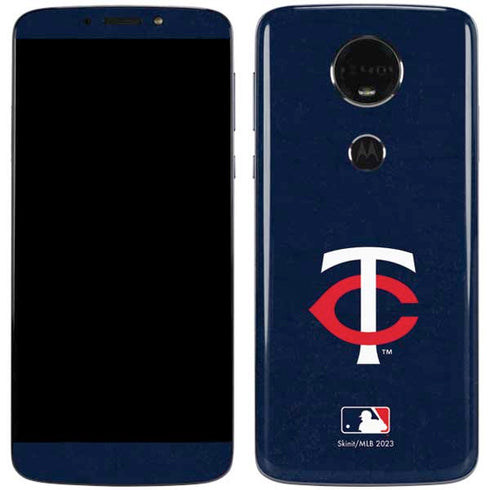MLB Minnesota Twins - Solid Distressed Moto E5 Plus Skin