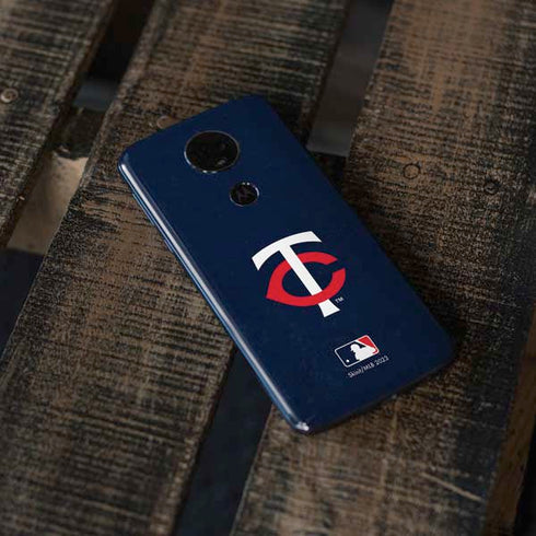 MLB Minnesota Twins - Solid Distressed Moto E5 Plus Skin
