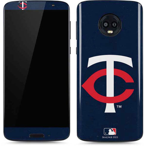 MLB Minnesota Twins - Solid Distressed Moto G6 Skin