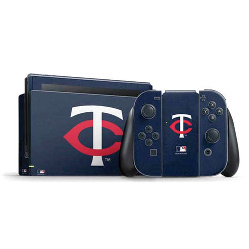 MLB Minnesota Twins - Solid Distressed Nintendo Switch Bundle Skin