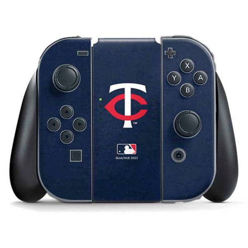 MLB Minnesota Twins - Solid Distressed Nintendo Switch (2017-2021) Joy-Con Controller Skin