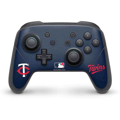 MLB Minnesota Twins - Solid Distressed Nintendo Switch Pro Controller Skin