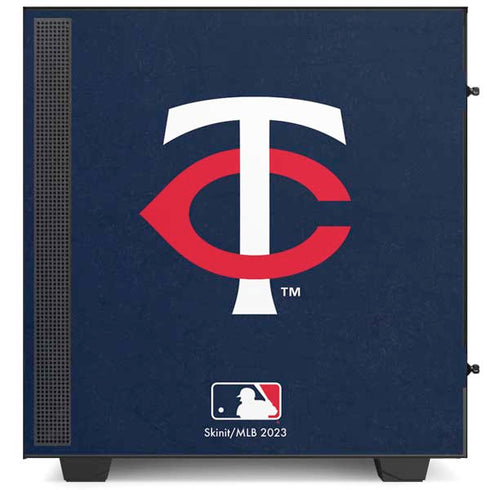 MLB Minnesota Twins - Solid Distressed NZXT H510 Compact ATX Mid-Tower Case Skin