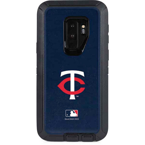 MLB Minnesota Twins - Solid Distressed Otterbox Defender Galaxy Skin