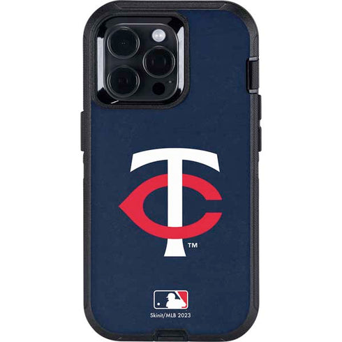 MLB Minnesota Twins - Solid Distressed Otterbox Defender iPhone Skin