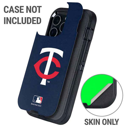 MLB Minnesota Twins - Solid Distressed Otterbox Defender iPhone Skin