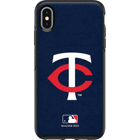 MLB Minnesota Twins - Solid Distressed Otterbox Symmetry iPhone Skin