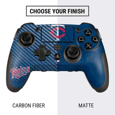 MLB Minnesota Twins - Solid Distressed PlayStation Scuf Vantage 2 Controller Skin