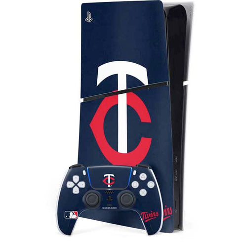 MLB Minnesota Twins - Solid Distressed PS5 Slim Digital Edition Bundle Skin