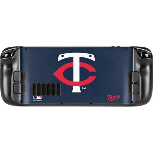 MLB Minnesota Twins - Solid Distressed Steam Deck Handheld Gaming Computer Skin