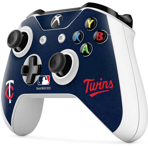 MLB Minnesota Twins - Solid Distressed Xbox One S Controller Skin