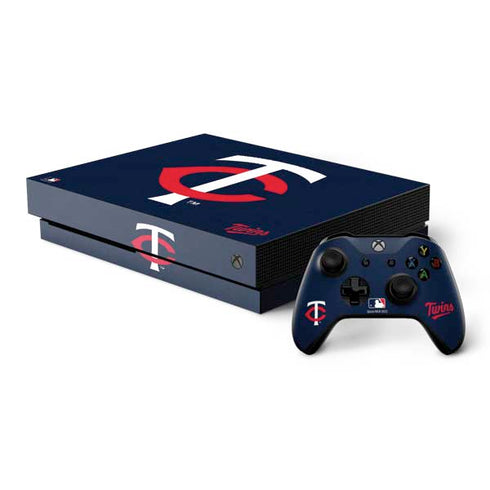 MLB Minnesota Twins - Solid Distressed Xbox One X Bundle Skin