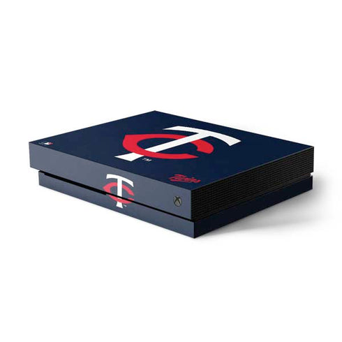 MLB Minnesota Twins - Solid Distressed Xbox One X Console Skin