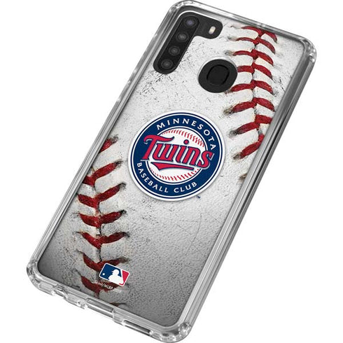 MLB Minnesota Twins Game Ball Galaxy A21 Clear Case