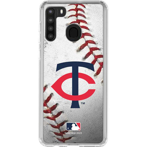 MLB Minnesota Twins Game Ball Galaxy A21 Clear Case