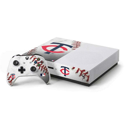 MLB Minnesota Twins Game Ball Xbox One S Console and Controller Bundle Skin