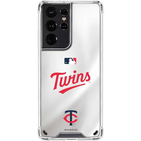 MLB Minnesota Twins Home Jersey Galaxy S21 Ultra 5G Clear Case