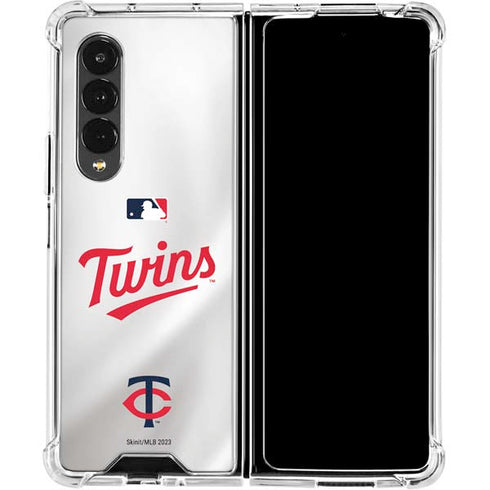 MLB Minnesota Twins Home Jersey Galaxy Z Fold4 5G Clear Case