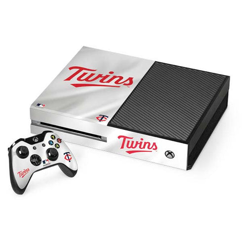 MLB Minnesota Twins Home Jersey Xbox One Console and Controller Bundle Skin
