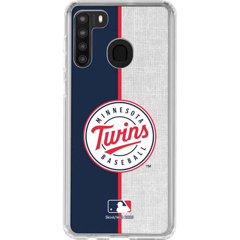 MLB Minnesota Twins Split Galaxy A21 Clear Case
