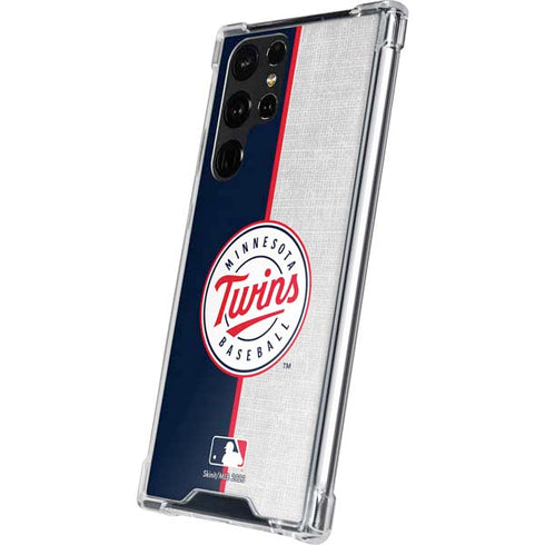 MLB Minnesota Twins Split Galaxy S22 Ultra Clear Case