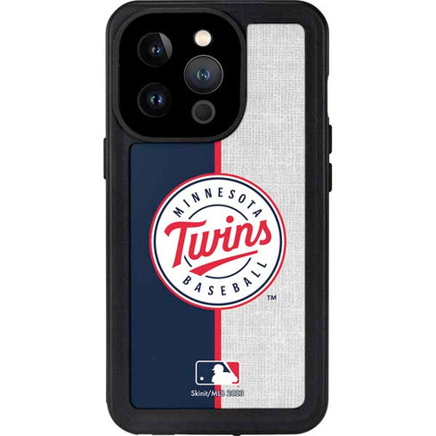 MLB Minnesota Twins Split iPhone 14 Pro Waterproof Case