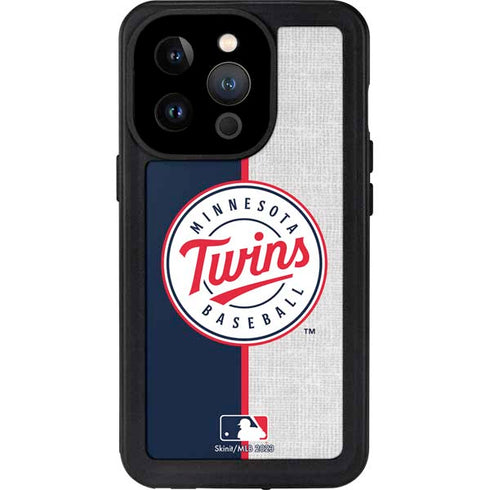 MLB Minnesota Twins Split iPhone 15 Pro Waterproof Case