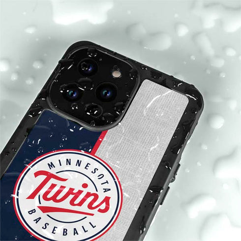 MLB Minnesota Twins Split iPhone 15 Pro Waterproof Case
