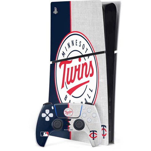 MLB Minnesota Twins Split PS5 Slim Digital Edition Bundle Skin
