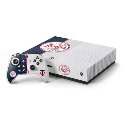 MLB Minnesota Twins Split Xbox One S Console and Controller Bundle Skin