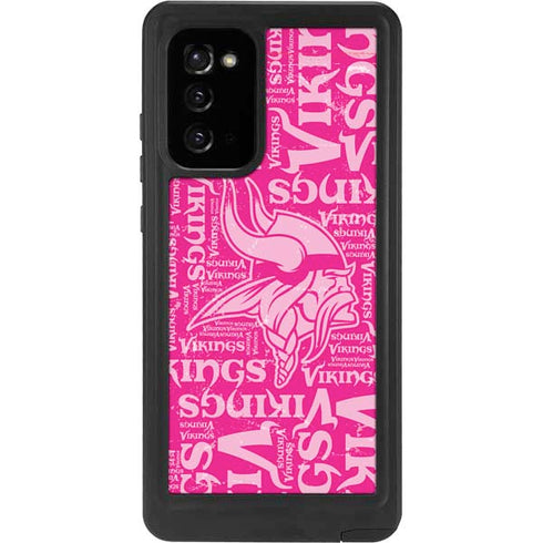NFL Minnesota Vikings - Blast Pink Galaxy Note20 5G Waterproof Case