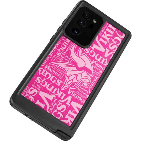 NFL Minnesota Vikings - Blast Pink Galaxy Note20 Ultra 5G Waterproof Case
