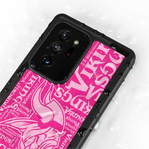 NFL Minnesota Vikings - Blast Pink Galaxy Note20 Ultra 5G Waterproof Case