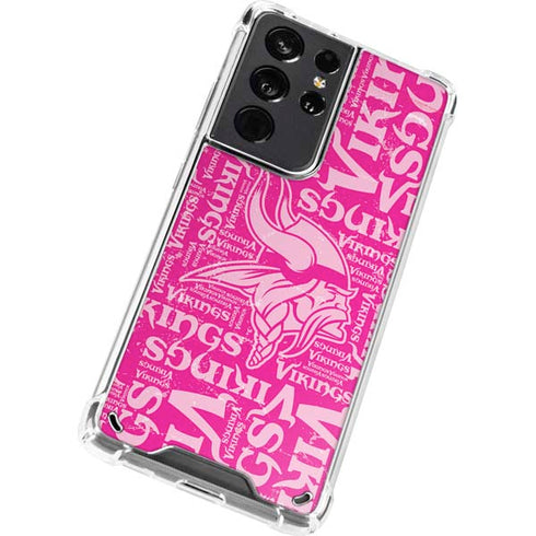 NFL Minnesota Vikings - Blast Pink Galaxy S21 Ultra 5G Clear Case