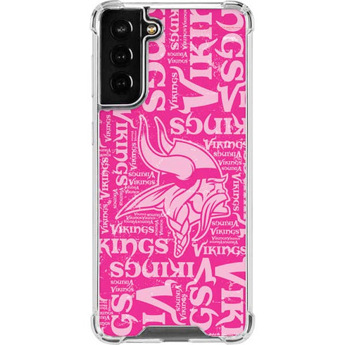 NFL Minnesota Vikings - Blast Pink Galaxy S22 Plus Clear Case