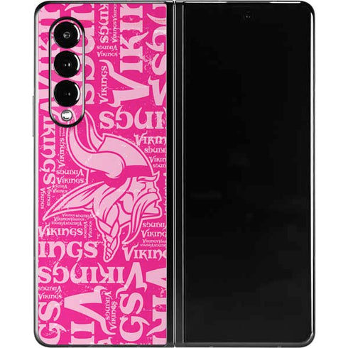 NFL Minnesota Vikings - Blast Pink Galaxy Z Fold3 5G Skin