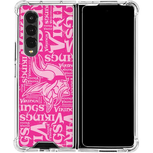 NFL Minnesota Vikings - Blast Pink Galaxy Z Fold4 5G Clear Case