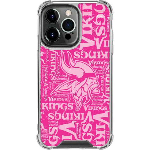 NFL Minnesota Vikings - Blast Pink iPhone 15 Pro Clear Case