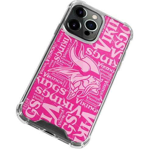 NFL Minnesota Vikings - Blast Pink iPhone 14 Pro Clear Case