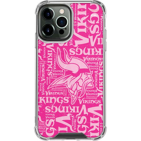 NFL Minnesota Vikings - Blast Pink iPhone 15 Pro Max Clear Case
