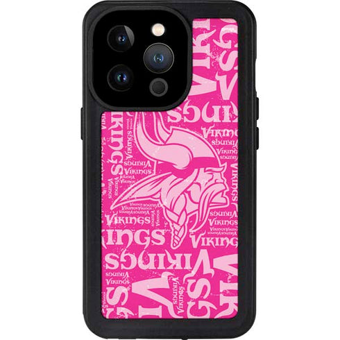 NFL Minnesota Vikings - Blast Pink iPhone 14 Pro Waterproof Case