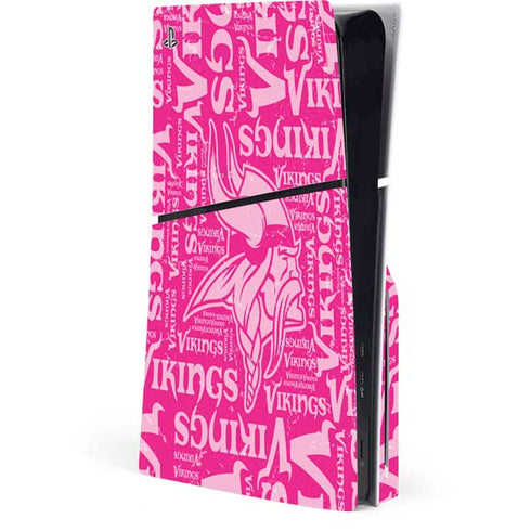 NFL Minnesota Vikings - Blast Pink PS5 Slim Disk Console Skin
